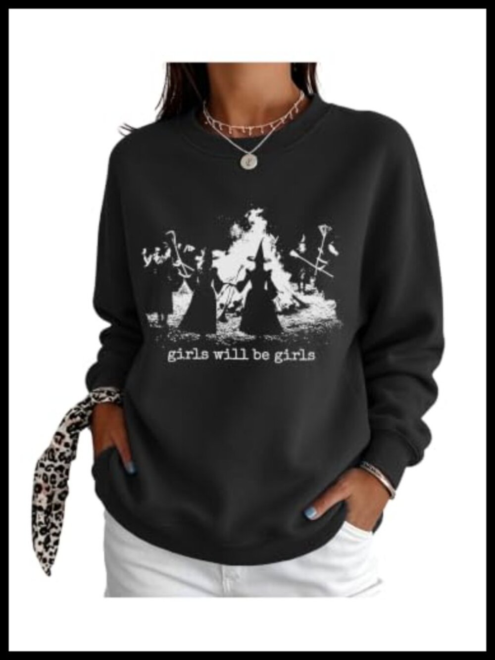 Halloween Sweatshirt Womens Crewneck Pumpkin Ghost Witch Fall